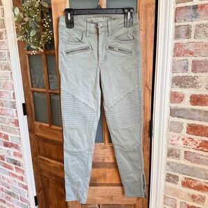 American Eagle Hi-Rise Jegging Women 4 Regular Olive Green Moto Skinny Pants